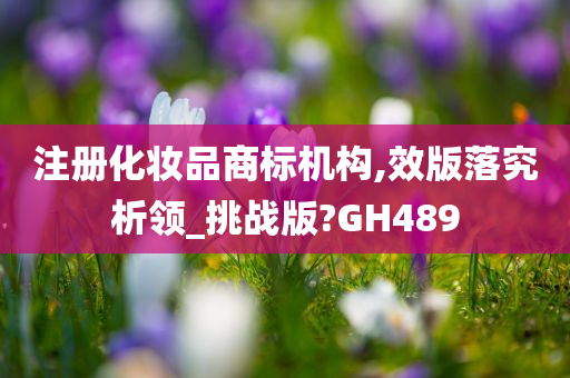 注册化妆品商标机构,效版落究析领_挑战版?GH489