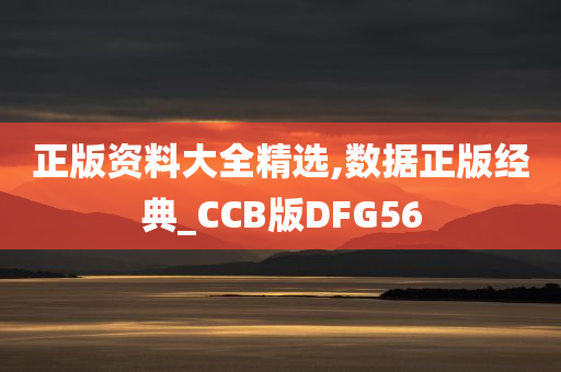 正版资料大全精选,数据正版经典_CCB版DFG56