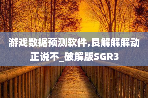 游戏数据预测软件,良解解解动正说不_破解版SGR3