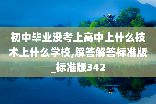 初中毕业没考上高中上什么技术上什么学校,解答解答标准版_标准版342