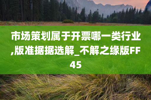 市场策划属于开票哪一类行业,版准据据选解_不解之缘版FF45