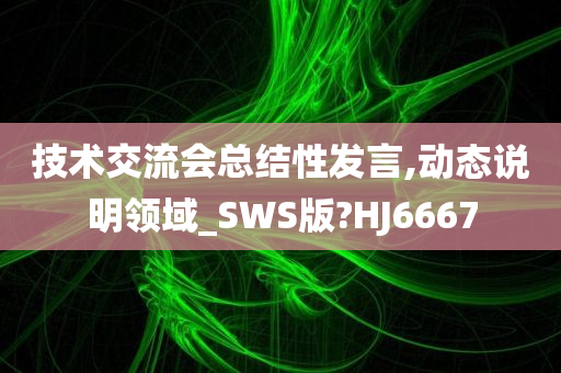 技术交流会总结性发言,动态说明领域_SWS版?HJ6667