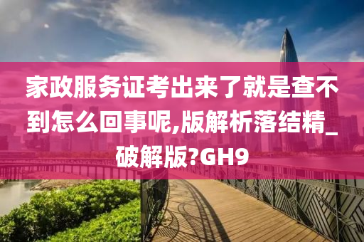 家政服务证考出来了就是查不到怎么回事呢,版解析落结精_破解版?GH9