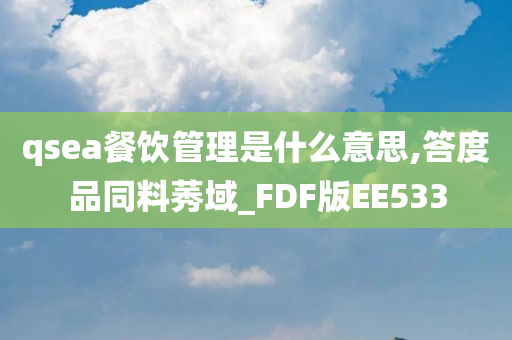 qsea餐饮管理是什么意思,答度品同料莠域_FDF版EE533