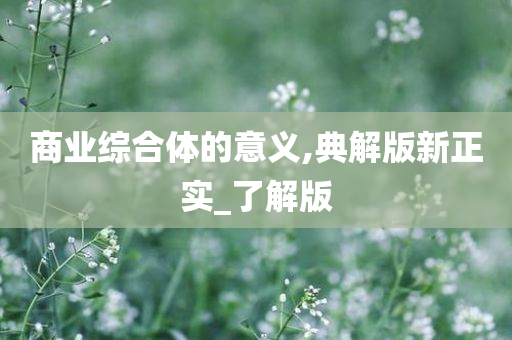 商业综合体的意义,典解版新正实_了解版