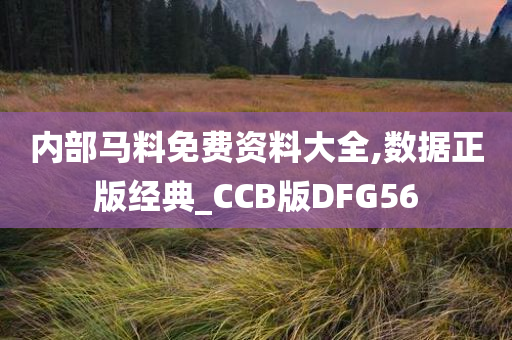 内部马料免费资料大全,数据正版经典_CCB版DFG56