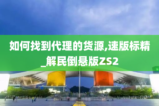 如何找到代理的货源,速版标精_解民倒悬版ZS2