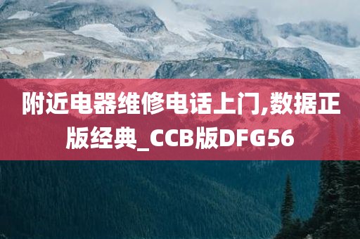 附近电器维修电话上门,数据正版经典_CCB版DFG56