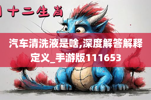 汽车清洗液是啥,深度解答解释定义_手游版111653