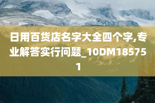 日用百货店名字大全四个字,专业解答实行问题_10DM185751