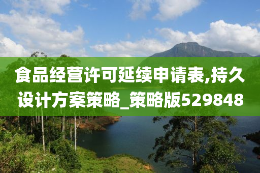 食品经营许可延续申请表,持久设计方案策略_策略版529848