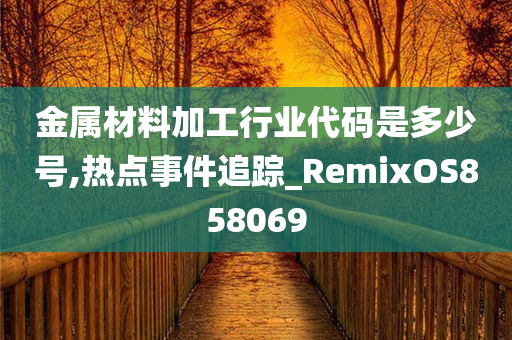 金属材料加工行业代码是多少号,热点事件追踪_RemixOS858069