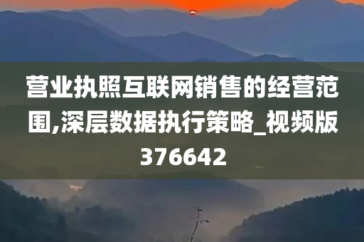 营业执照互联网销售的经营范围,深层数据执行策略_视频版376642