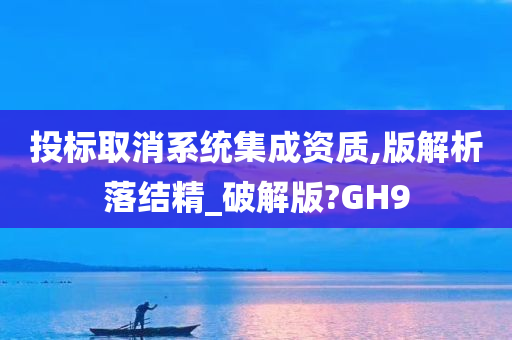 投标取消系统集成资质,版解析落结精_破解版?GH9