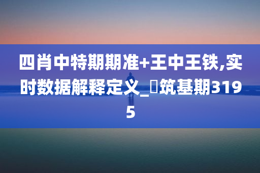 四肖中特期期准+王中王铁,实时数据解释定义_‌筑基期3195