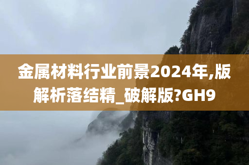 金属材料行业前景2024年,版解析落结精_破解版?GH9