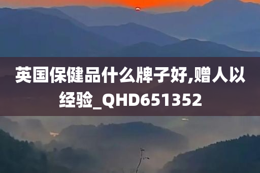 英国保健品什么牌子好,赠人以经验_QHD651352