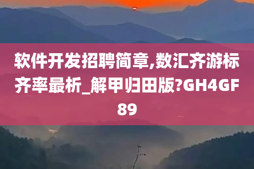 软件开发招聘简章,数汇齐游标齐率最析_解甲归田版?GH4GF89