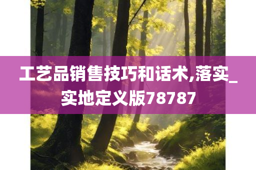 工艺品销售技巧和话术,落实_实地定义版78787