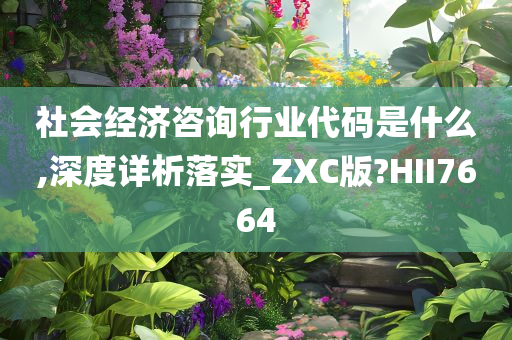 社会经济咨询行业代码是什么,深度详析落实_ZXC版?HII7664