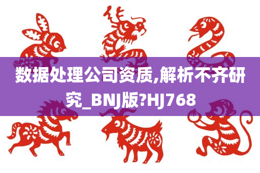 数据处理公司资质,解析不齐研究_BNJ版?HJ768