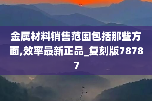 金属材料销售范围包括那些方面,效率最新正品_复刻版78787