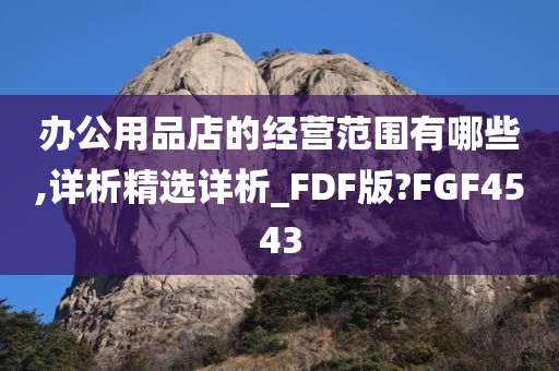 办公用品店的经营范围有哪些,详析精选详析_FDF版?FGF4543