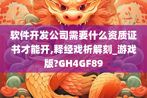 软件开发公司需要什么资质证书才能开,释经戏析解刻_游戏版?GH4GF89