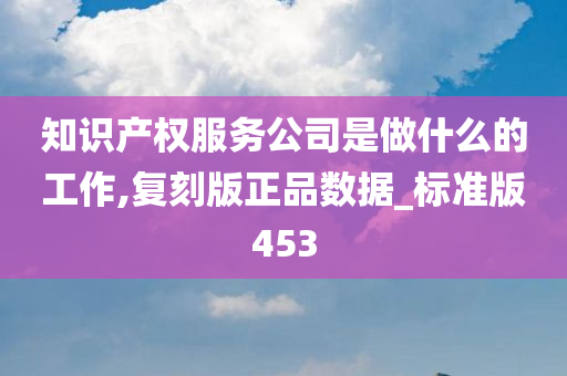 知识产权服务公司是做什么的工作,复刻版正品数据_标准版453