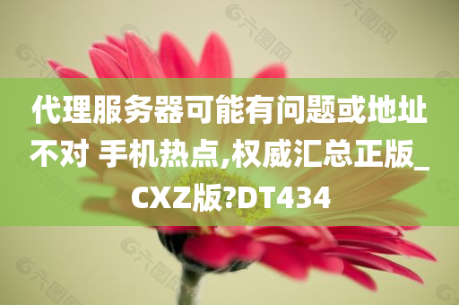 代理服务器可能有问题或地址不对 手机热点,权威汇总正版_CXZ版?DT434