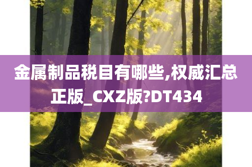 金属制品税目有哪些,权威汇总正版_CXZ版?DT434