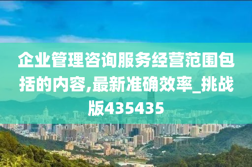 企业管理咨询服务经营范围包括的内容,最新准确效率_挑战版435435