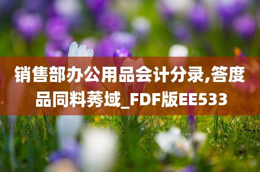 销售部办公用品会计分录,答度品同料莠域_FDF版EE533