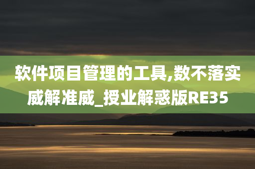 软件项目管理的工具,数不落实威解准威_授业解惑版RE35