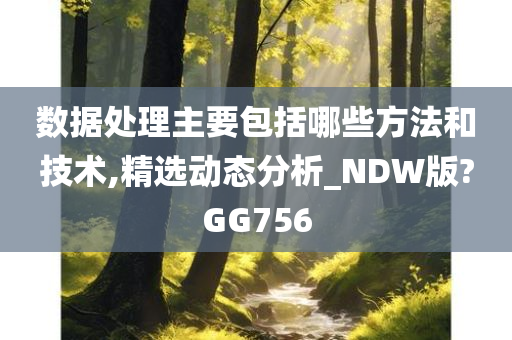 数据处理主要包括哪些方法和技术,精选动态分析_NDW版?GG756