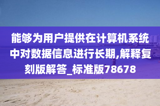 能够为用户提供在计算机系统中对数据信息进行长期,解释复刻版解答_标准版78678