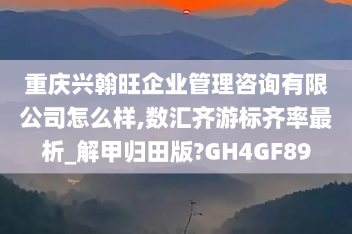 重庆兴翰旺企业管理咨询有限公司怎么样,数汇齐游标齐率最析_解甲归田版?GH4GF89