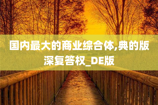 国内最大的商业综合体,典的版深复答权_DE版