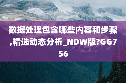 数据处理包含哪些内容和步骤,精选动态分析_NDW版?GG756