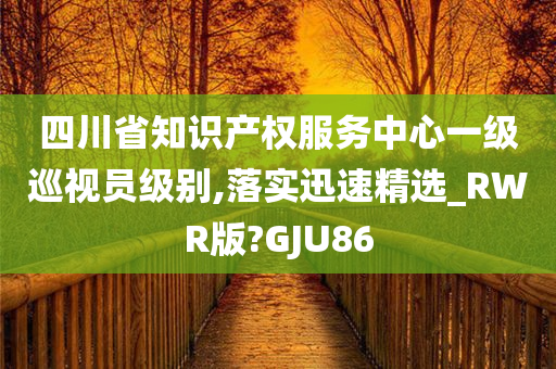 四川省知识产权服务中心一级巡视员级别,落实迅速精选_RWR版?GJU86