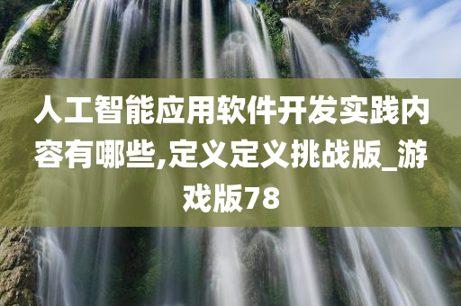 人工智能应用软件开发实践内容有哪些,定义定义挑战版_游戏版78