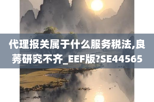 代理报关属于什么服务税法,良莠研究不齐_EEF版?SE44565