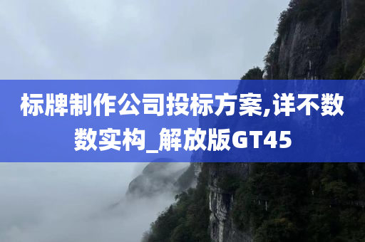 标牌制作公司投标方案,详不数数实构_解放版GT45