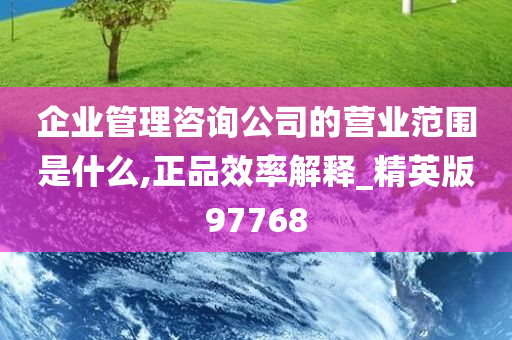 企业管理咨询公司的营业范围是什么,正品效率解释_精英版97768