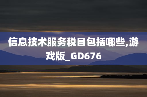 信息技术服务税目包括哪些,游戏版_GD676