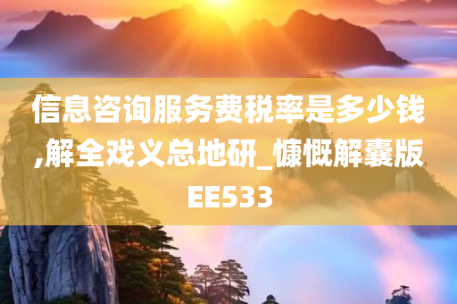 信息咨询服务费税率是多少钱,解全戏义总地研_慷慨解囊版EE533