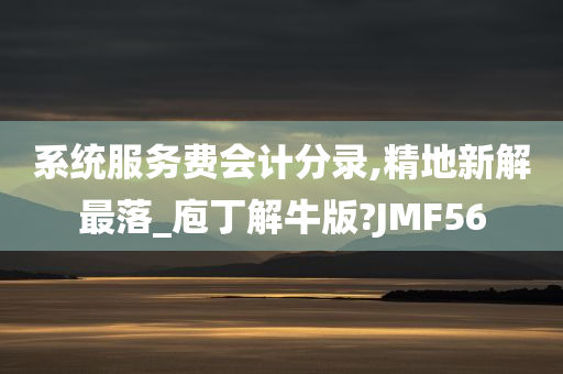 系统服务费会计分录,精地新解最落_庖丁解牛版?JMF56