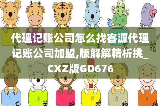 代理记账公司怎么找客源代理记账公司加盟,版解解精析挑_CXZ版GD676