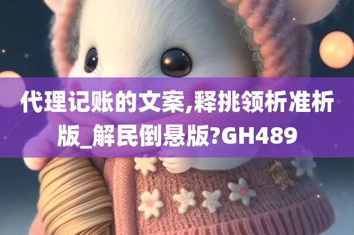 代理记账的文案,释挑领析准析版_解民倒悬版?GH489