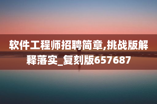 软件工程师招聘简章,挑战版解释落实_复刻版657687